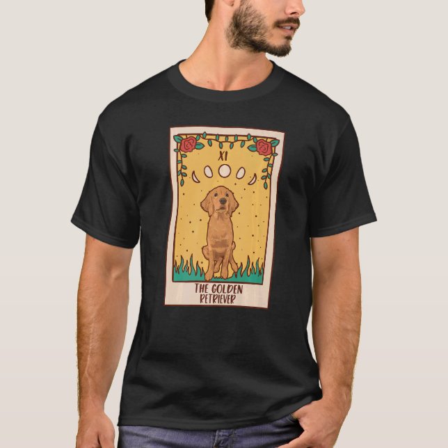 Tarot Card  Occult Magic Occultism Dog Golden Retr T-Shirt (Front)