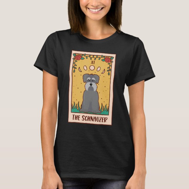 Tarot Card  Occult Magic Occultism Dog Schnauzer T-Shirt (Front)