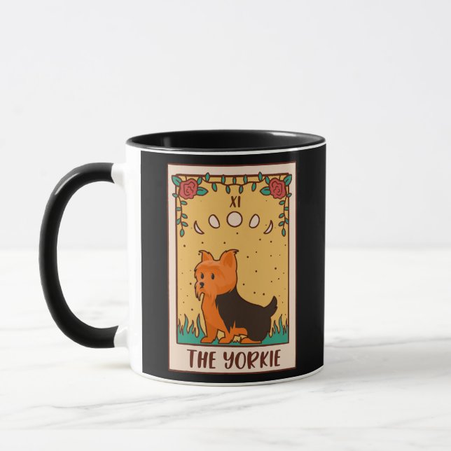 Tarot Card Occult Magic Occultism Dog Yorkie  Mug (Left)