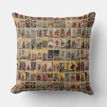 Tarot Card Pillow - Vintage Tarot Pattern