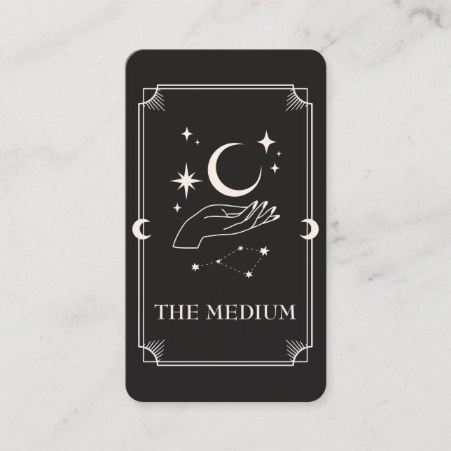 Tarot Card Psychic Medium Celestial Business Card (Front)