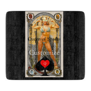 Tarot Card Queen of Spades Thunder_Cove Cutting Board