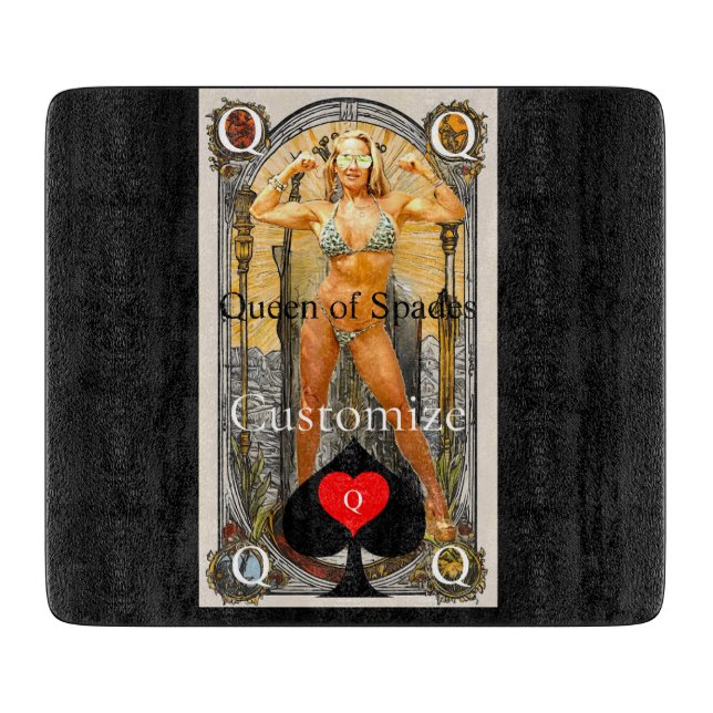 Tarot Card Queen of Spades Thunder_Cove Cutting Board (Front)