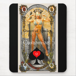 Tarot Card Queen of Spades Thunder_Cove Mouse Mat