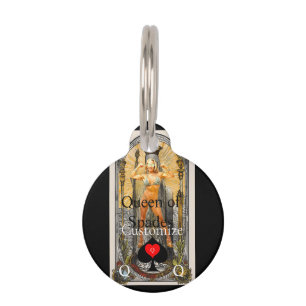 Tarot Card Queen of Spades Thunder_Cove Pet Tag