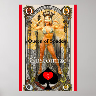 Tarot Card Queen of Spades Thunder_Cove Poster