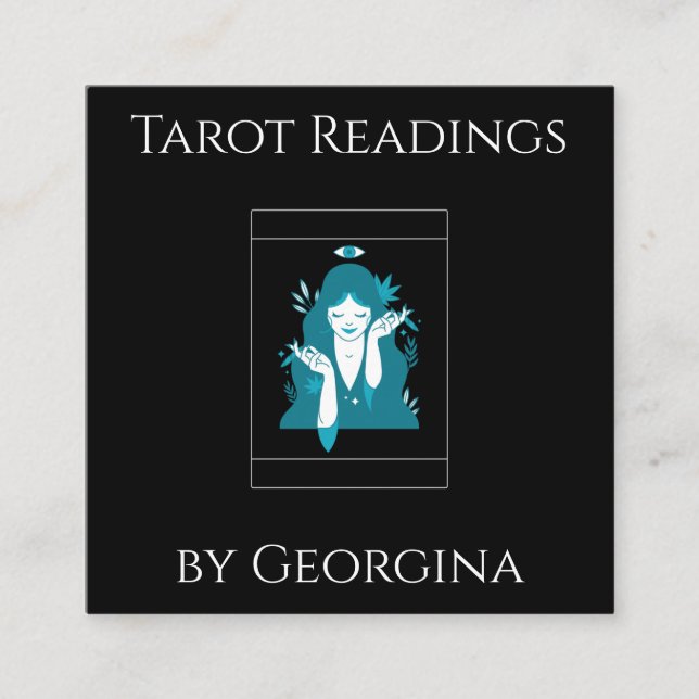Tarot Card Readings Mystical Witchy Black & White  (Front)
