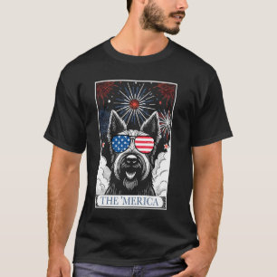 Tarot Card Scottish Terrier 4th of July US America T-Shirt
