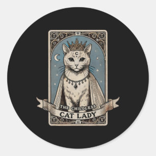 Tarot Card Shirt Childless Cat Lady Shirt Vote Kam Classic Round Sticker