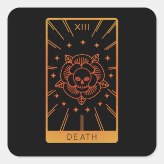 Tarot Card Shirts For Women Occult The Death Tarot Square Sticker