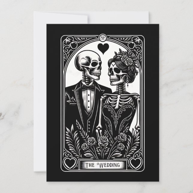 Tarot Card Skeleton Couple The Wedding Invitation (Front)