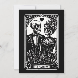 Tarot Card Skeleton Couple The Wedding Invitation