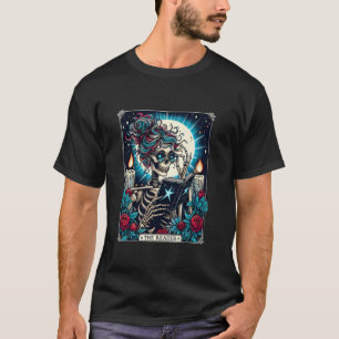 Tarot Card Spooky Teacher The Reader Skeleton Hall T-Shirt