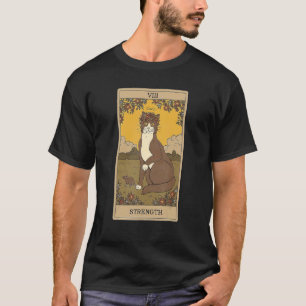 Tarot Card Strength And Cat Cosmic Graphic Cats T-Shirt