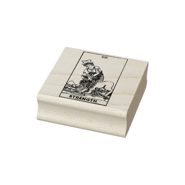 Tarot Card: Strength: Personalised Text Rubber Stamp (Stamp)