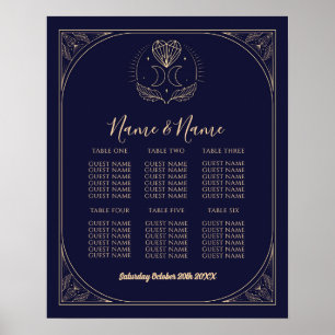 Tarot Card Table 6 Seating Plan Wedding Star Moon  Poster