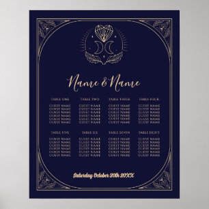 Tarot Card Table 8 Seating Wedding Crystals Moon  Poster