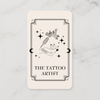 Tarot Card Tattoo Artist Celestial Business Card