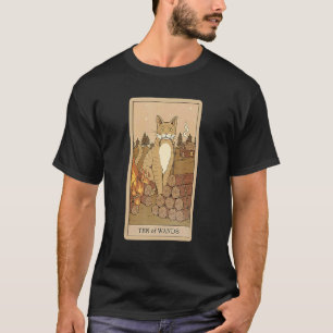 Tarot Card Ten Of Wands And Cat Cosmic Graphic Cat T-Shirt
