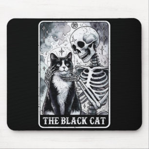 Tarot Card The Black Cat Skeleton Spooky Season Mouse Mat