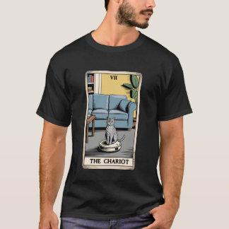 Tarot Card The Chariot Cat Robot Vacuum Cleaner Fu T-Shirt