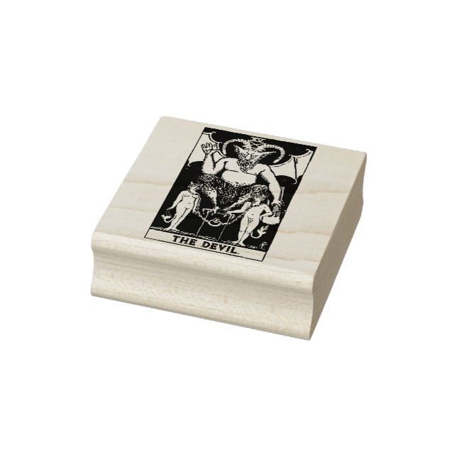 Tarot Card: The Devil: Personalised Text Rubber Stamp (Stamp)