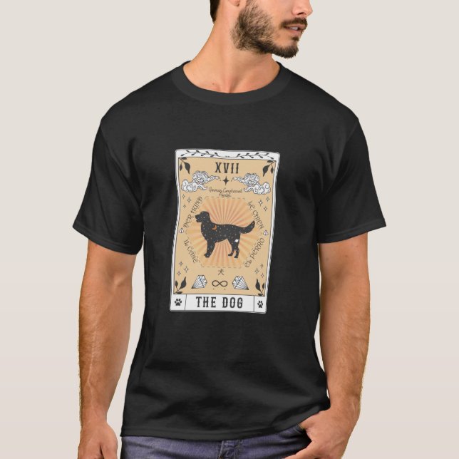 Tarot Card The Dog German Longhaired Pointer Galax T-Shirt (Front)