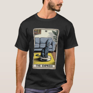 Tarot Card The Empress Cat On Robot Vacuum Cleaner T-Shirt