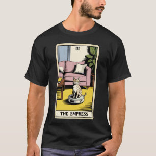 Tarot Card The Empress Cat On Robot Vacuum Cleaner T-Shirt