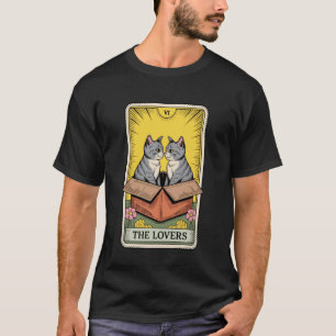 Tarot Card The Lovers Cats Cuddling Funny Cat T-Shirt