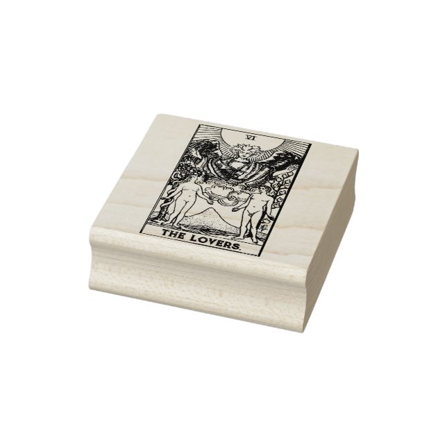 Tarot Card: The Lovers: Personalised Text Rubber Stamp (Stamp)