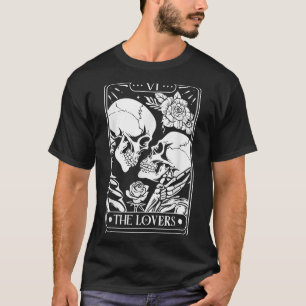Tarot Card The Lovers Vintage Skeleton Goth Hallow T-Shirt
