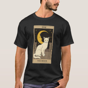 Tarot Card The Moon And Cat Cosmic Graphic Cats T-Shirt