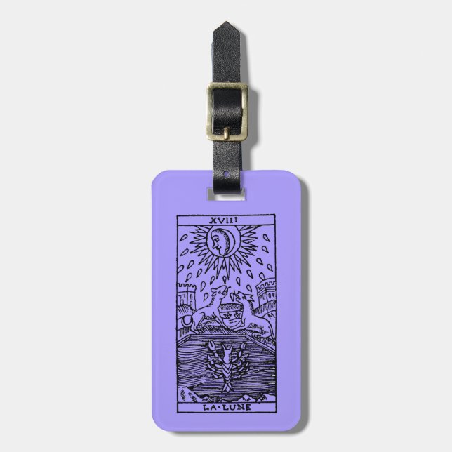 Tarot Card: The Moon Luggage Tag (Front Vertical)