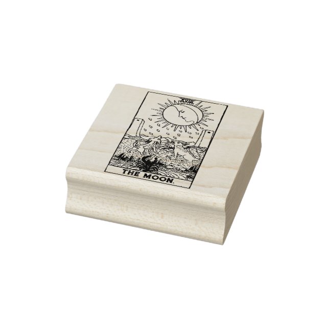 Tarot Card: The Moon: Personalised Text Rubber Stamp (Stamp)