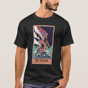 Tarot Card The Tower And Sphynx Cat Occult Graphi T-Shirt