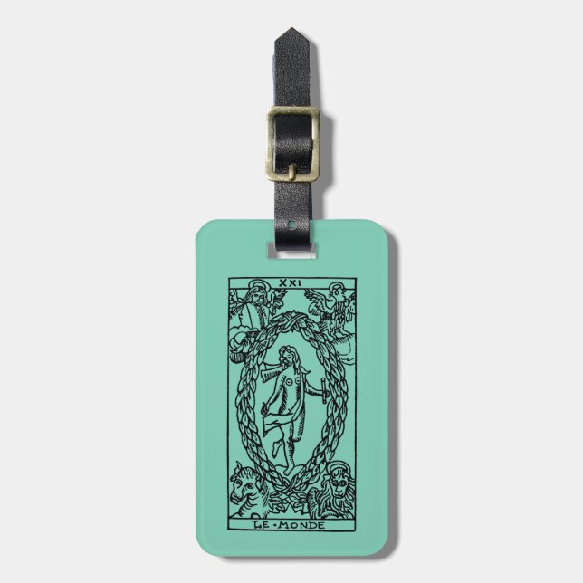 Tarot Card: The World Luggage Tag (Front Vertical)