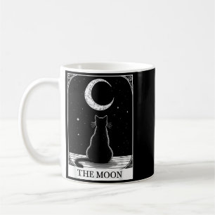 Tarot Card Vintage Crescent Moon Black Cat Mum Cat Coffee Mug