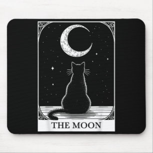 Tarot Card Vintage Crescent Moon Black Cat Mum Cat Mouse Mat