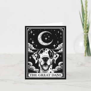 Tarot Card Vintage Crescent Moon Great Dane Dog