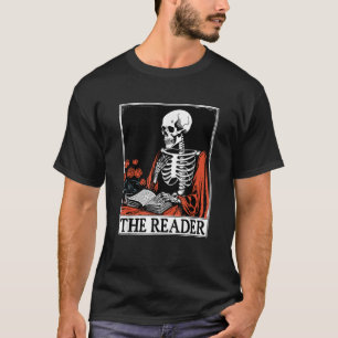 Tarot Card Vintage Halloween Skeleton The Reader B T-Shirt