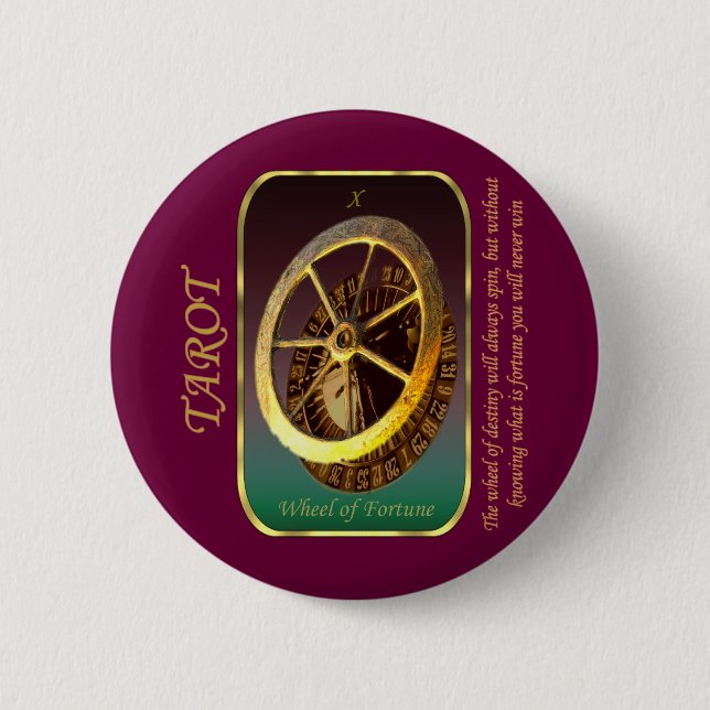 Tarot Card - Wheel of Fortune 6 Cm Round Badge (Front)
