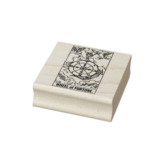 Tarot Card: Wheel of Fortune: Personalised Text Rubber Stamp (Stamp)
