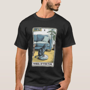 Tarot Card Wheel of Fur-Tune Cat Robot Vacuum Clea T-Shirt