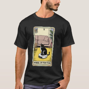 Tarot Card Wheel of Fur-Tune Cat Robot Vacuum Clea T-Shirt