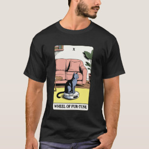 Tarot Card Wheel of Fur-Tune Cat Robot Vacuum Clea T-Shirt