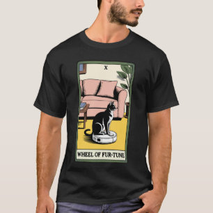 Tarot Card Wheel of Fur-Tune Cat Robot Vacuum Clea T-Shirt