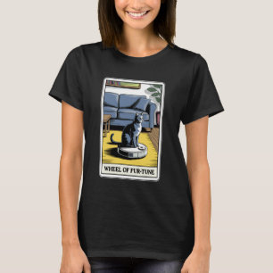 Tarot Card Wheel of Fur-Tune Cat Robot Vacuum Clea T-Shirt