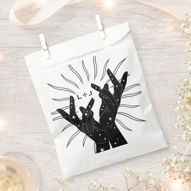 Tarot Cards | Bridal Shower | Wedding | B + W Favour Bags (Clipped)