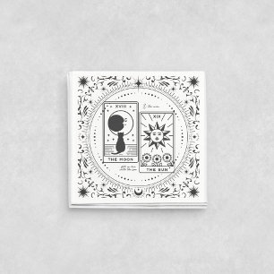 Tarot Cards Bridal Shower Wedding Lovers B+W Napkin